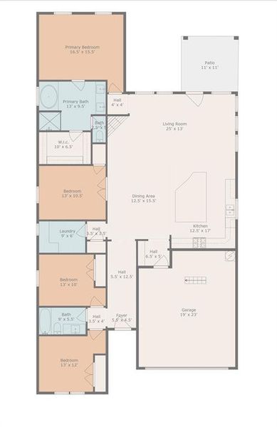 2D floor plan layout of this home in , Aledo, TX (Image 5).