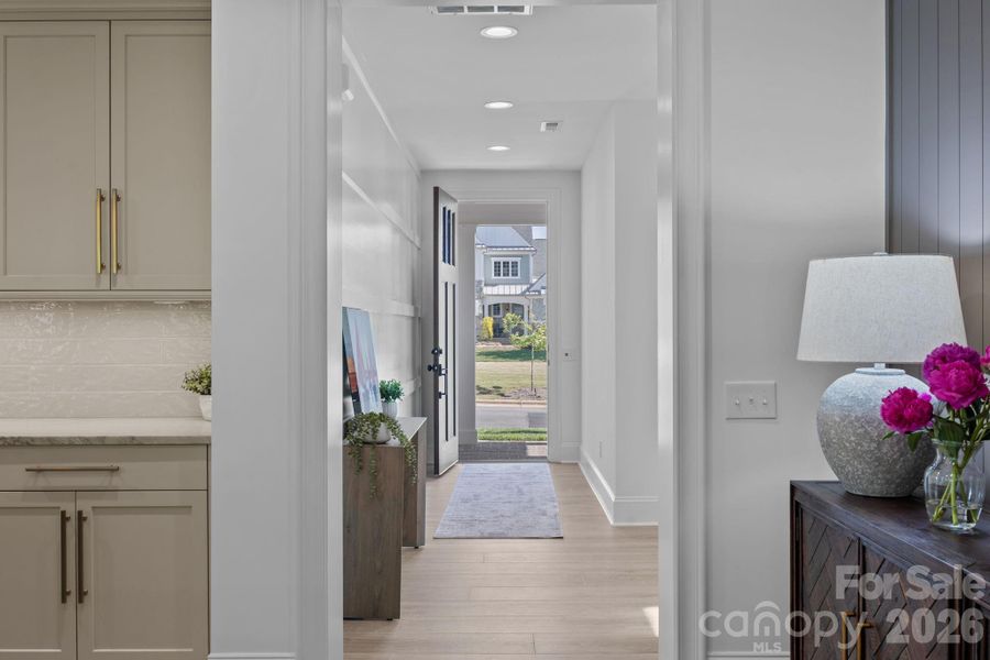 Entry hallway leads into the heart of the home