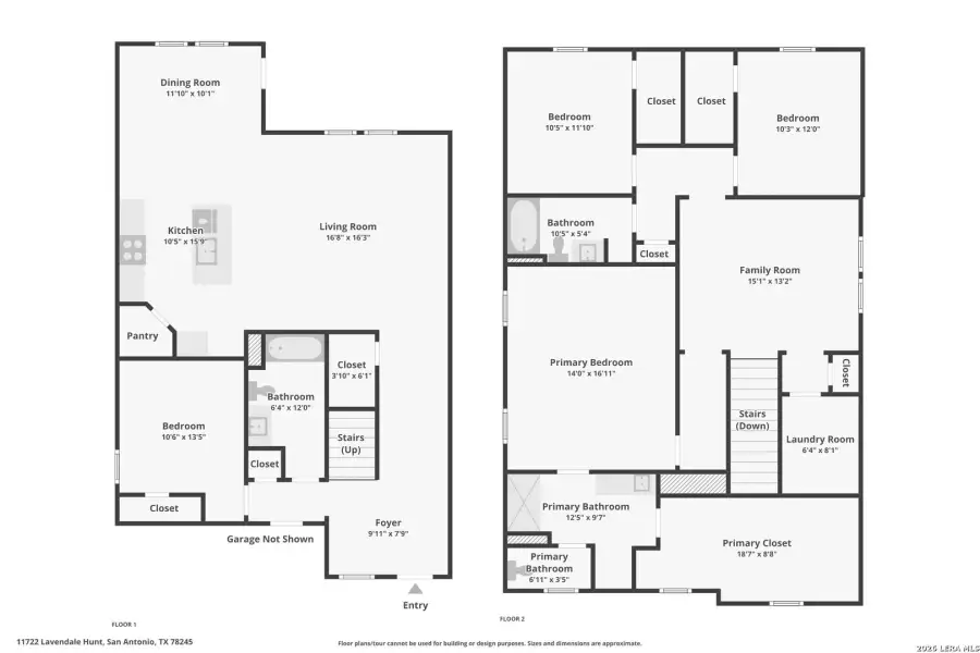 2D floor plan layout of this home in Laurel Vistas, San Antonio, TX (Image 7).