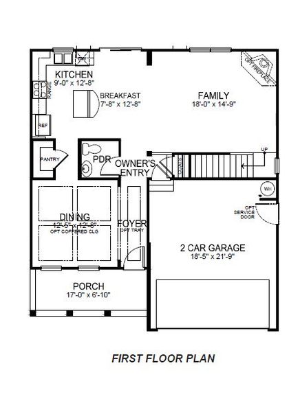 2D floor plan layout for the Verwood by D.R. Horton in Williams Ridge, Woodruff, SC (Image 3).