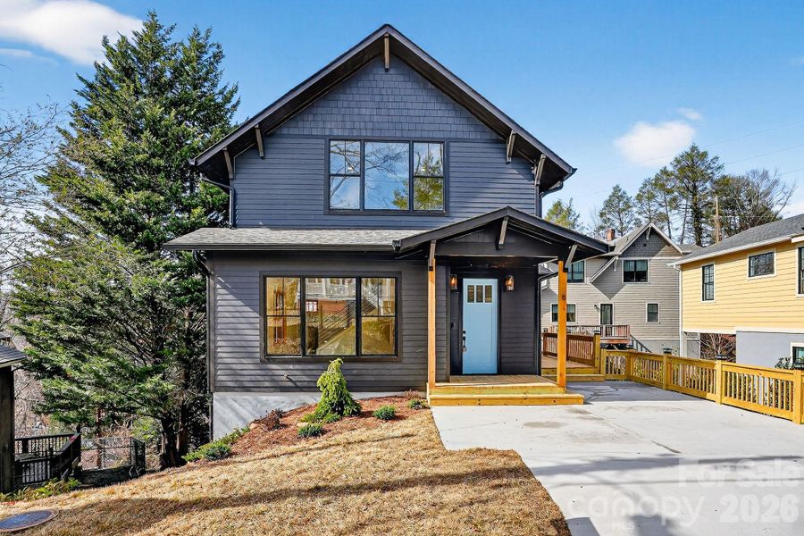 Front exterior of a new home in , Asheville, NC, highlighting curb appeal (Image 23).