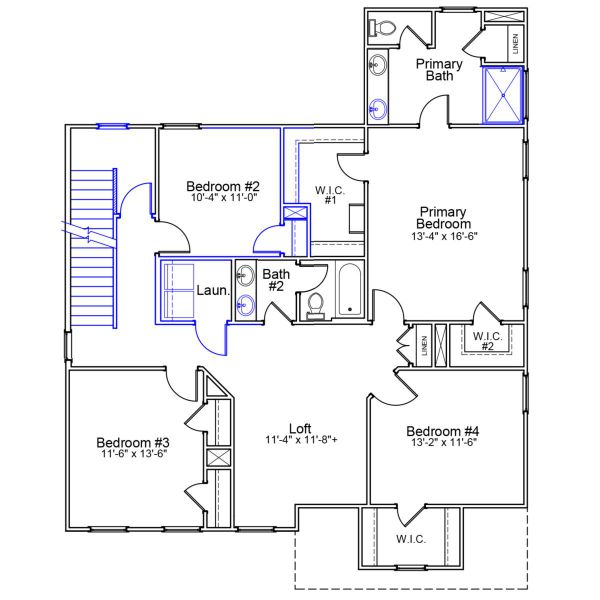 2D floor plan layout of this home in Hanes Lake, Winston-Salem, NC (Image 6).