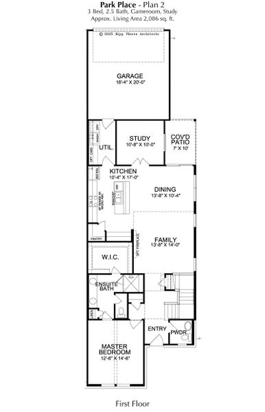 2D floor plan layout for the Park Place by Landon Homes in Fields - East Village, Frisco, TX (Image 4). 2D floor plan layout for the Park Place by Landon Homes in Fields - East Village, Frisco, TX (Image 4).