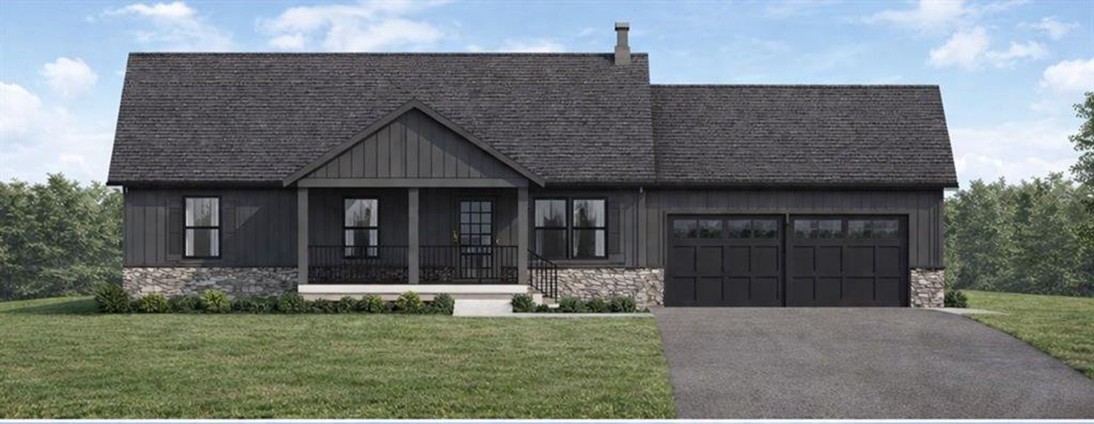 Front exterior of a new home in , Cleveland, GA, highlighting curb appeal (Image 2). Front exterior of a new home in , Cleveland, GA, highlighting curb appeal (Image 2).