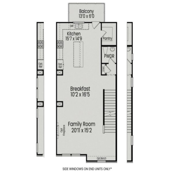 2D floor plan layout for the The Avery Interior by Davidson Homes LLC in Camden Park, Knightdale, NC (Image 2).