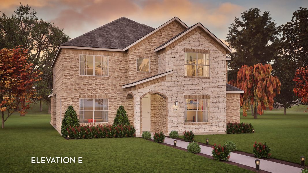 Representative exterior photo of a completed home built from the Seguin by CastleRock Communities in Solterra, Mesquite, TX (Image 2).