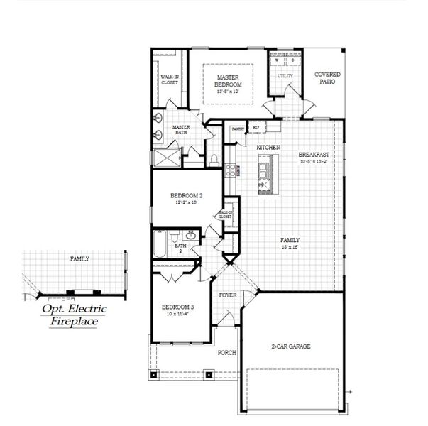 2D floor plan layout of this home in Stream Waters, Seguin, TX (Image 5).