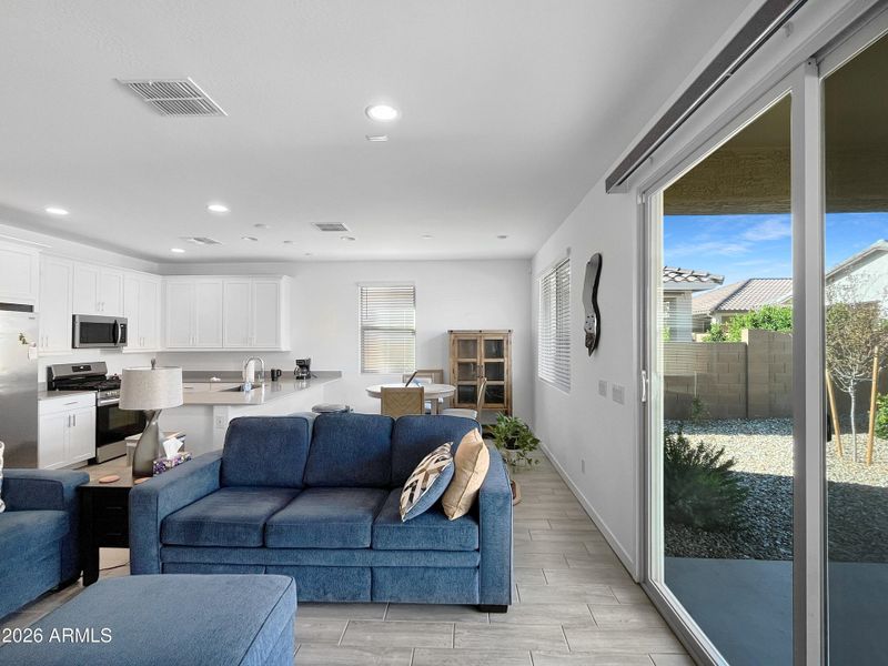 Side View Kitchen and Backyard