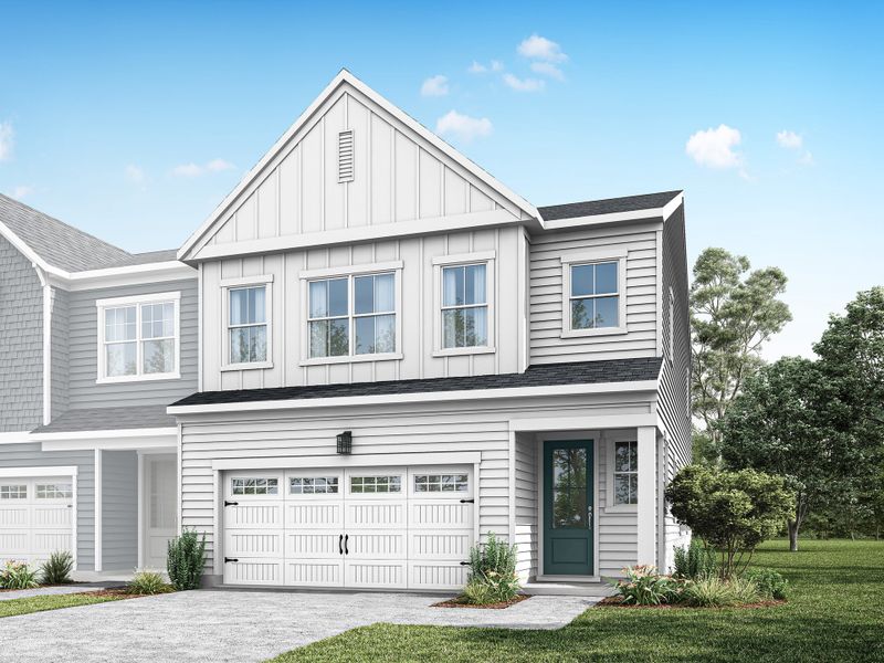 Representative exterior photo of a completed home built from the Silas by Tri Pointe Homes in The Townes at Willow Park, Cary, NC (Image 17).