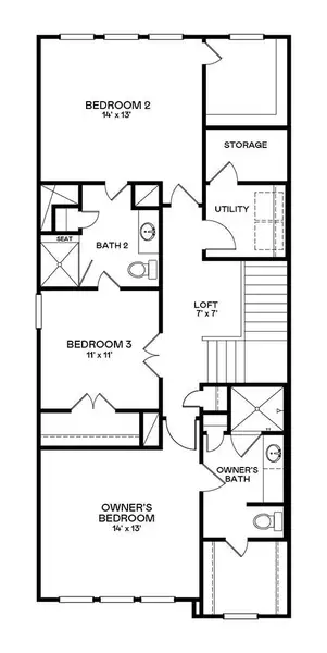 2D floor plan layout of this home in Bridgeland, Cypress, TX (Image 3).