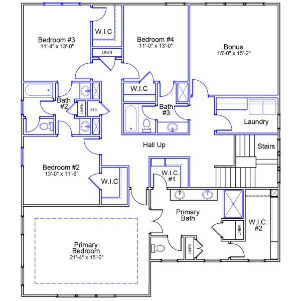 2D floor plan layout of this home in Georgias Landing, Raleigh, NC (Image 4).