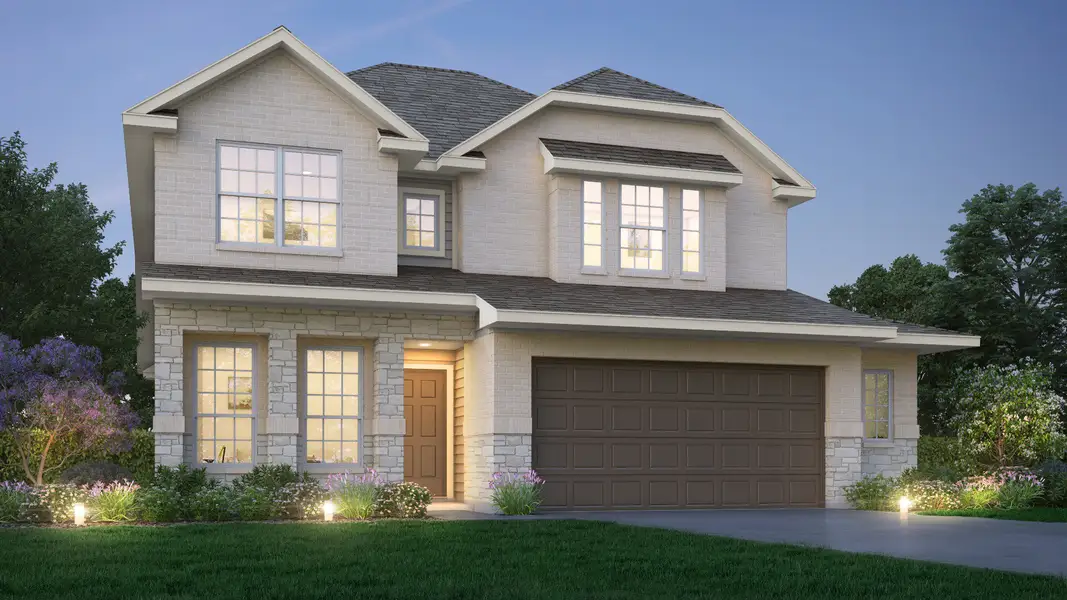 Representative exterior photo of a completed home built from the The Tivoli by Legend Homes in River Ranch, Dayton, TX (Image 2). Representative exterior photo of a completed home built from the The Tivoli by Legend Homes in River Ranch, Dayton, TX (Image 2).