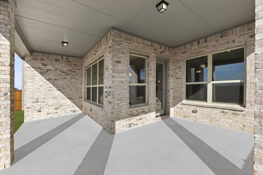 Exterior details and patio area of a home in Brookshire at Legacy Hills, Celina (Image 3). Exterior details and patio area of a home in Brookshire at Legacy Hills, Celina (Image 3).
