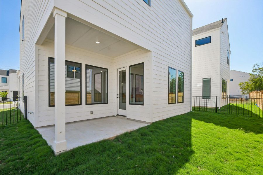 Exterior details and patio area of a home in Novel, Austin (Image 24). Exterior details and patio area of a home in Novel, Austin (Image 24).