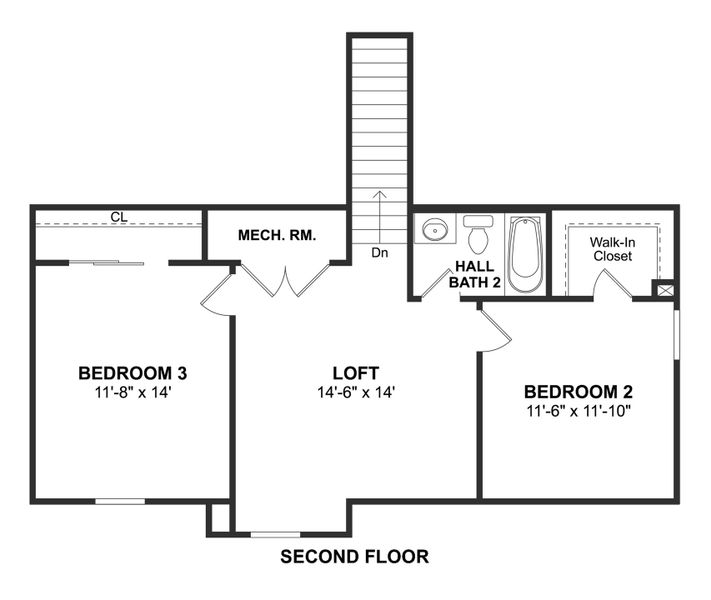 2D floor plan layout for the Sweet Pea by K. Hovnanian® Homes in Rolling Ridge, Van Alstyne, TX (Image 5). 2D floor plan layout for the Sweet Pea by K. Hovnanian® Homes in Rolling Ridge, Van Alstyne, TX (Image 5).