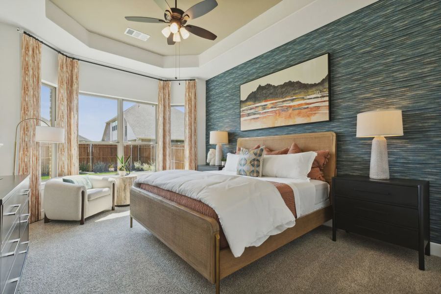 Representative furnished interior of a home built from the Wimberly by Chesmar Homes in Summer Crest, Crowley (Image 8).