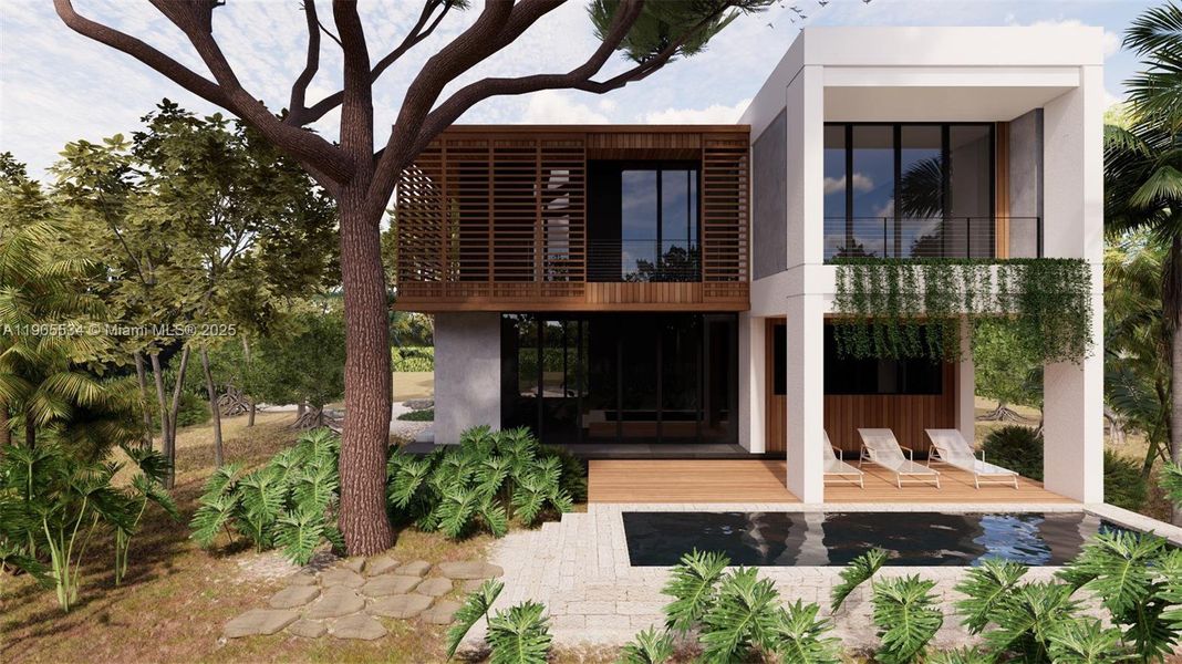 Exterior details and patio area of a home in , El Portal (Image 5). Exterior details and patio area of a home in , El Portal (Image 5).