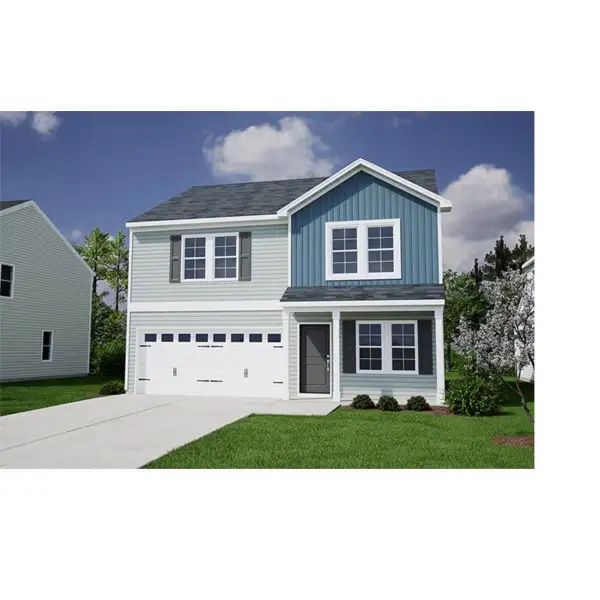 Front exterior of a new home in River Tide Farms, Bolivia, NC, highlighting curb appeal (Image 1). Front exterior of a new home in River Tide Farms, Bolivia, NC, highlighting curb appeal (Image 1).