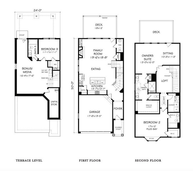 2D floor plan layout for the The Camden by JW Collection in The Retreat at River Green, Canton, GA (Image 2).