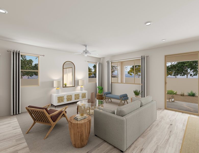 Representative furnished interior of a home built from the Juniper Plan 40-7 by Tri Pointe Homes in Waterston Central, Gilbert (Image 5).