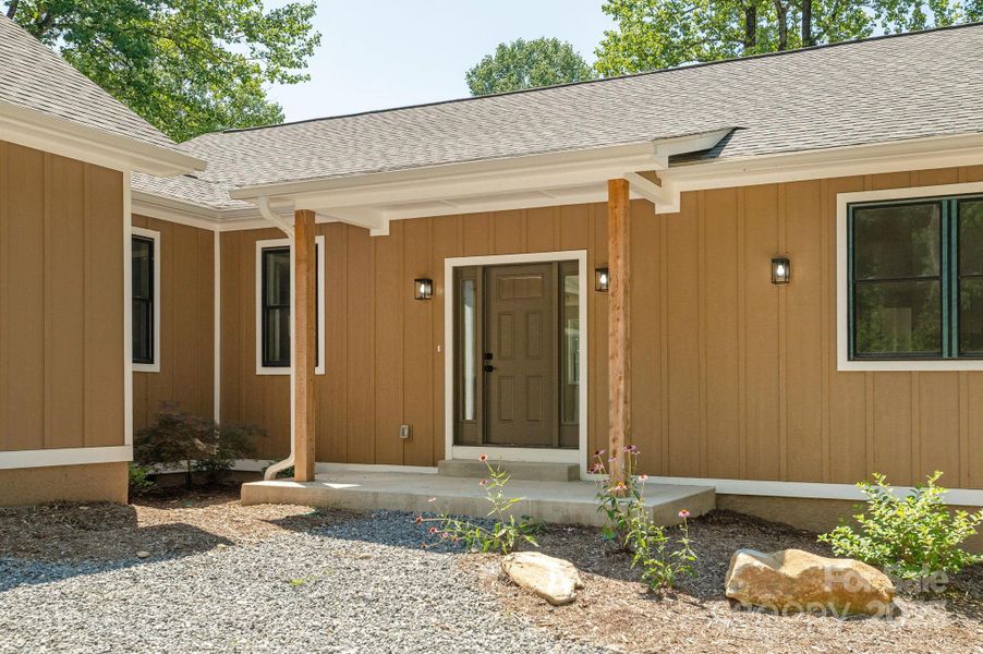 Exterior details and patio area of a home in , Flat Rock (Image 26).