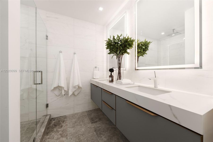Furnished interior view inside a new home in , Key Biscayne (Image 19).