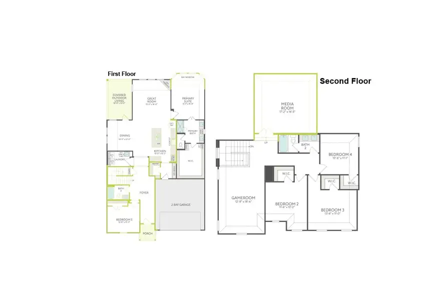 2D floor plan layout of this home in Union Park, Little Elm, TX (Image 4). 2D floor plan layout of this home in Union Park, Little Elm, TX (Image 4).