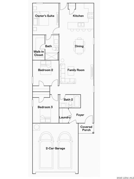 2D floor plan layout of this home in Sapphire Grove, San Antonio, TX (Image 3).