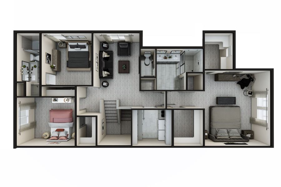 2D floor plan layout of this home in Sugar Mill Village, Longmont, CO (Image 3).