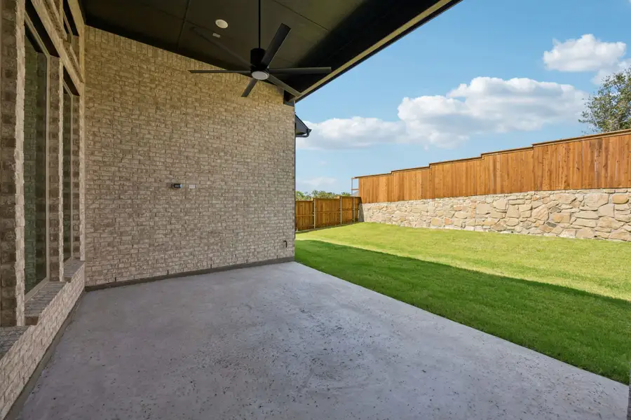 Exterior details and patio area of a home in The Parks at Wilson Creek, Celina (Image 3). Exterior details and patio area of a home in The Parks at Wilson Creek, Celina (Image 3).
