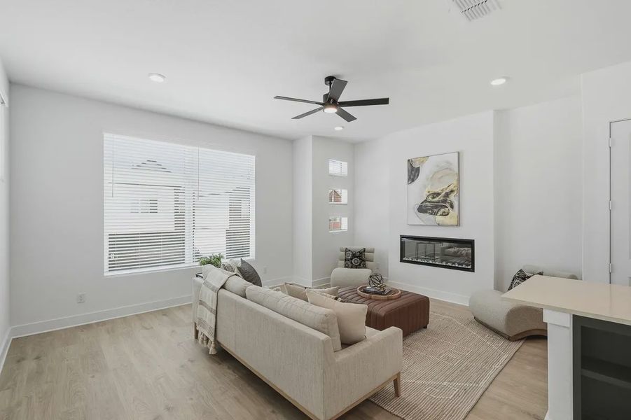 Furnished interior view inside a new home in Centero at Stone Oak, San Antonio (Image 7).