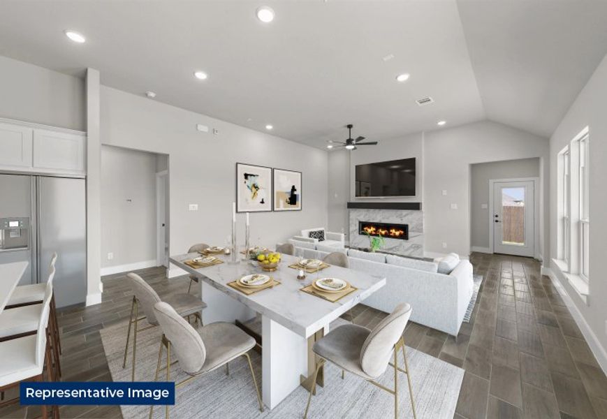 Representative furnished interior of a home built from the Denton F by First Texas Homes in The Villages of Hurricane Creek, Anna (Image 5). Representative furnished interior of a home built from the Denton F by First Texas Homes in The Villages of Hurricane Creek, Anna (Image 5).