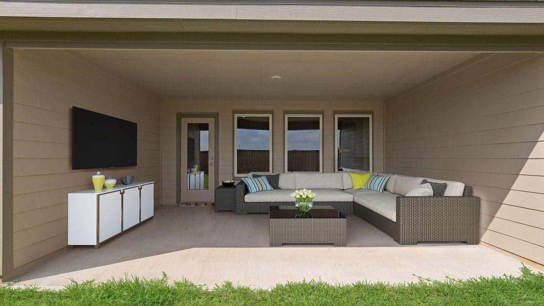 Exterior details and patio area of a home in Tamarron, Fulshear (Image 30). Exterior details and patio area of a home in Tamarron, Fulshear (Image 30).