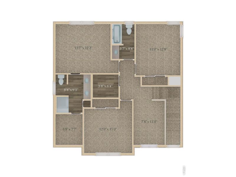 2D floor plan layout of this home in Wilson Commons, Loveland, CO (Image 3).