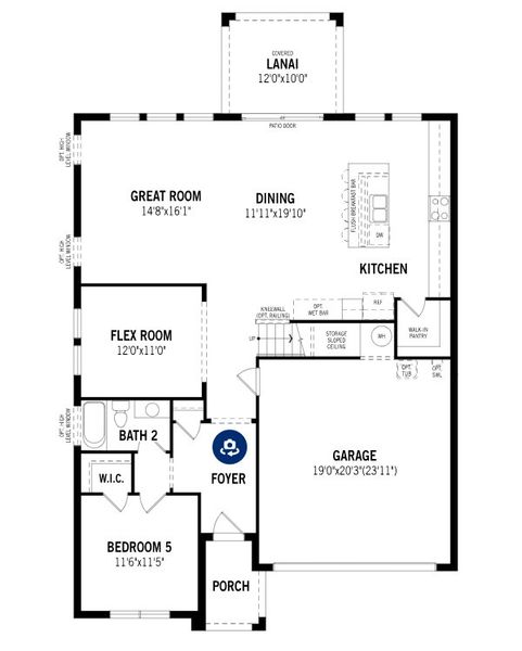 2D floor plan layout for the Sequoia by Mattamy Homes in Crosswind Ranch, Parrish, FL (Image 3).