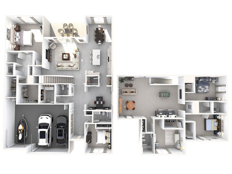 2D floor plan layout for the Zander by Meritage Homes in Oakfield Trails - Signature Series, Parrish, FL (Image 4).