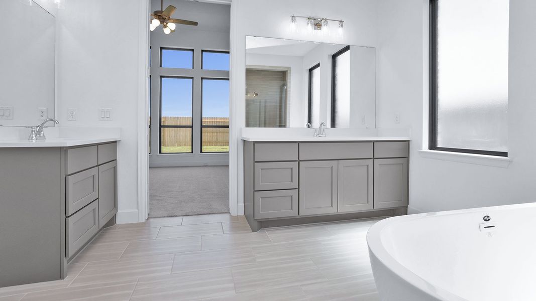 Furnished interior view inside a new home in Everly, Tomball (Image 6). Furnished interior view inside a new home in Everly, Tomball (Image 6).