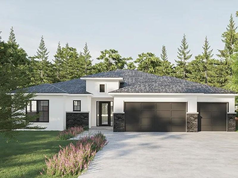 Front exterior of a new home in , Port Charlotte, FL, highlighting curb appeal (Image 1).