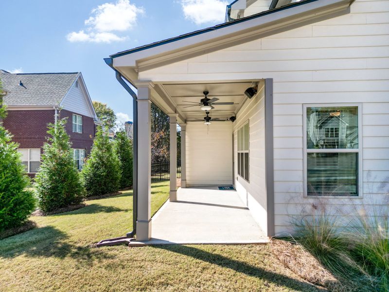 Exterior details and patio area of a home in Ridge Pointe, Athens (Image 26).