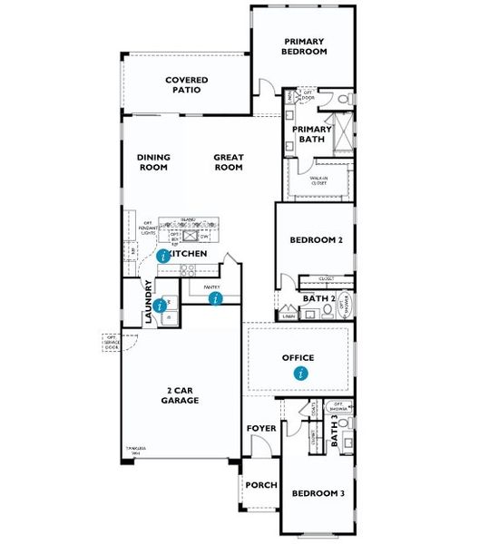 2D floor plan layout of this home in Ascent at Avalon Crossing, Mesa, AZ (Image 3).