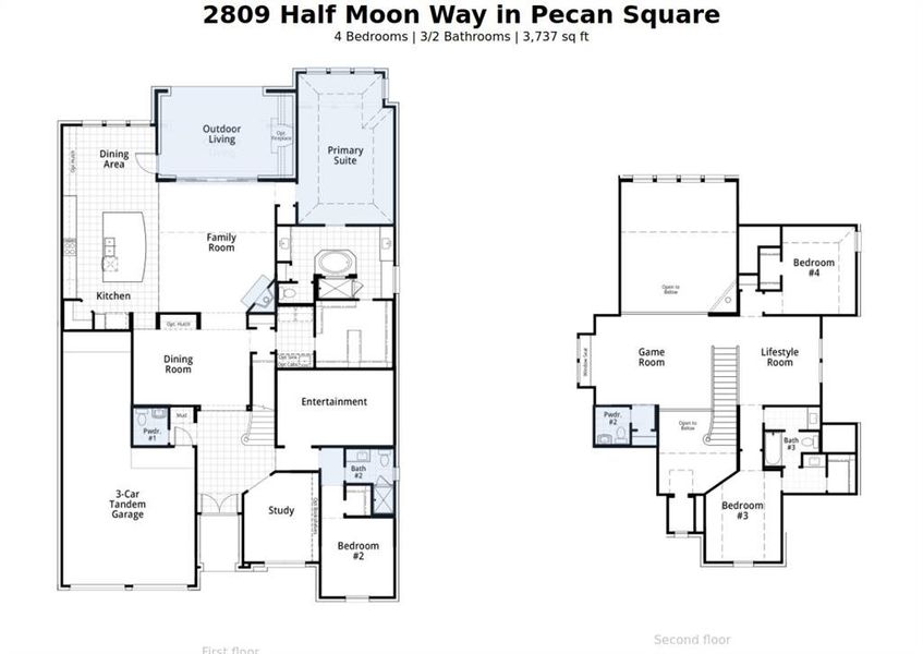 2D floor plan layout of this home in Pecan Square: 60ft. lots, Northlake, TX (Image 2). 2D floor plan layout of this home in Pecan Square: 60ft. lots, Northlake, TX (Image 2).