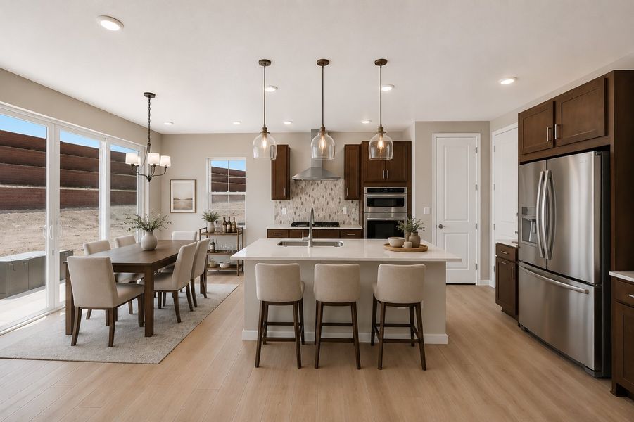 Furnished interior view inside a new home in Trailstone, Arvada (Image 5).