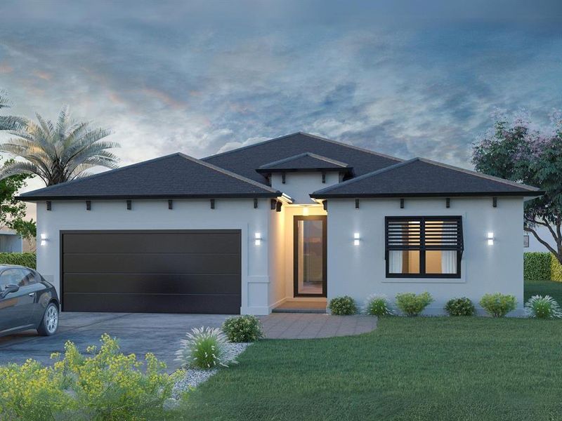 Front exterior of a new home in , North Port, FL, highlighting curb appeal (Image 1). Front exterior of a new home in , North Port, FL, highlighting curb appeal (Image 1).