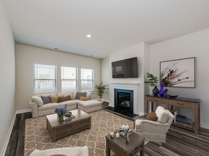 Gather around the Newport's fireplace to watch a movie with the family.