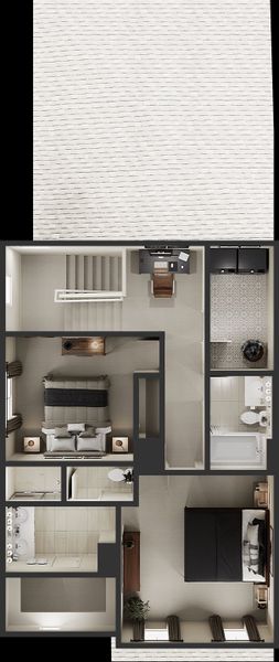 2D floor plan layout for the 1 by Tri Pointe Homes in Sugar Mill Village, Longmont, CO (Image 4).
