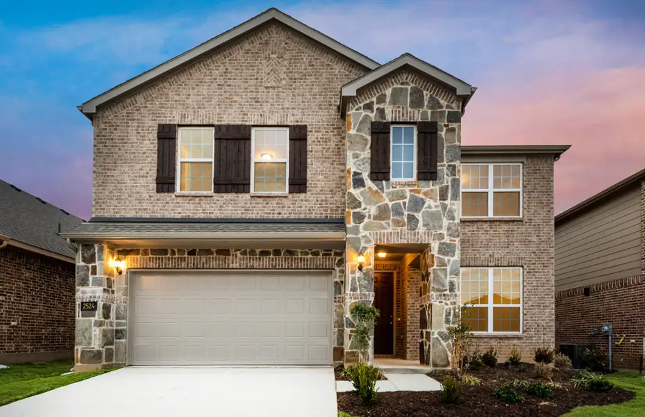 The Sweetwater, a two-story home with 2-car garage and shutters