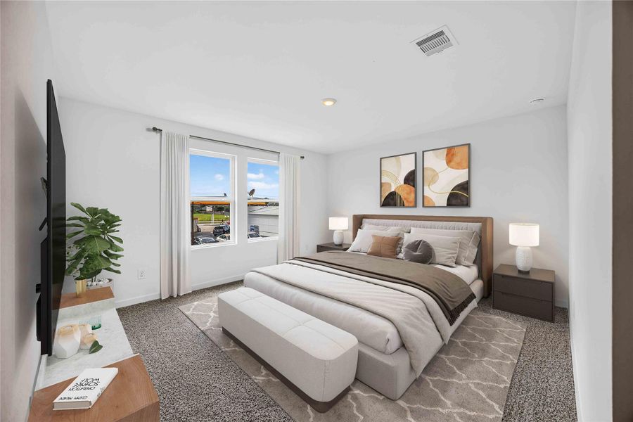 Virtually staged bedroom