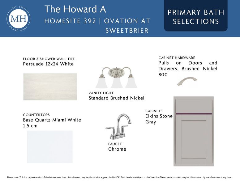 Sample of building materials used in homes in Ovation at Sweetbrier, Durham (Image 8).