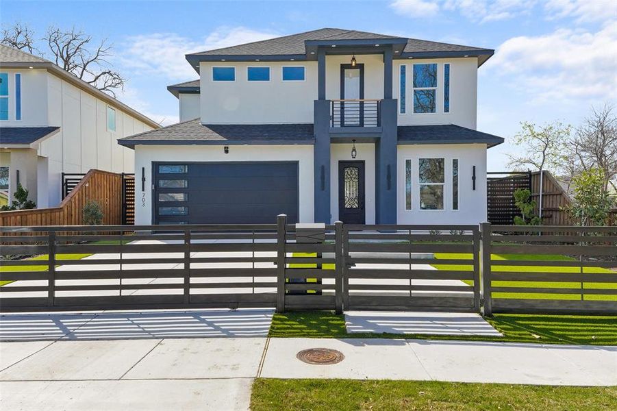 Front exterior of a new home in , Dallas, TX, highlighting curb appeal (Image 23).