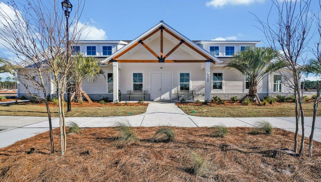 Front exterior of a new home in The Landing at Sidbury Station, Castle Hayne, NC, highlighting curb appeal (Image 2). Front exterior of a new home in The Landing at Sidbury Station, Castle Hayne, NC, highlighting curb appeal (Image 2).